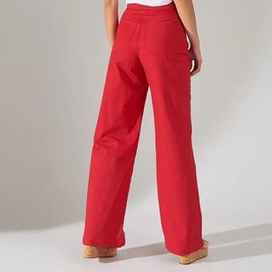 THE SCRIPT Wide Leg "Nicola" Pants "Framboise" Red